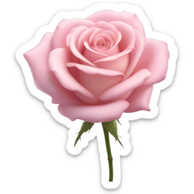 Rose "A fully bloomed pastel pink rose with delicate, silky petals that radiate a soft glow, surrounded by tiny sparkles and a faint shimmering mist." sticker