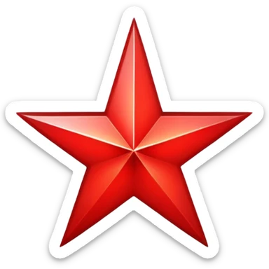 red star with shadow sticker