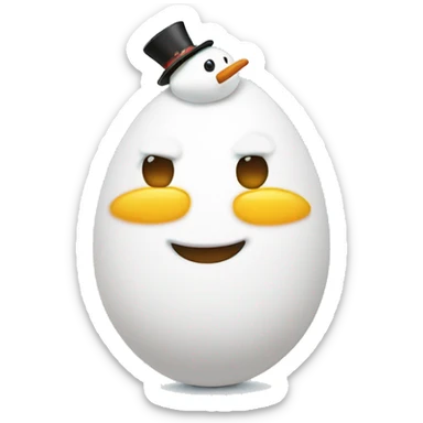 egg on a snowman’s body sticker