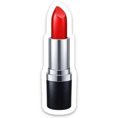 Generate a high-quality emoji of a red lipstick, realistic shape and color, smooth gradient colors, no facial features, simple white background, high-resolution.
 sticker