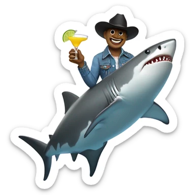 Shark with cowboy boots and a margarita sticker