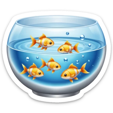 Mini fishes in a bowl for cooking  sticker