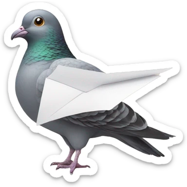 pigeon holding letter sticker
