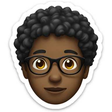 Black kid with specs and curly hair sticker