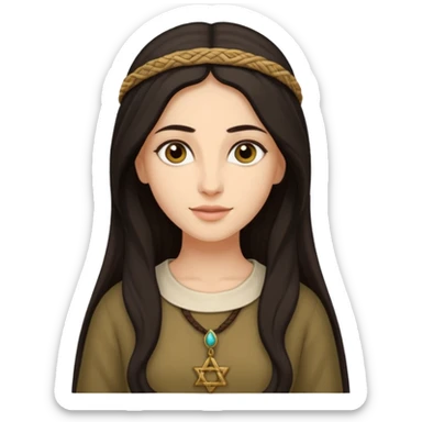 jewish women young ancient Judea, long hair modest sticker