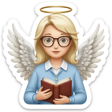 Librarian female angel sticker