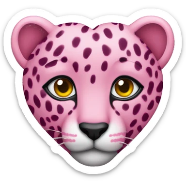 pink cheetah heart sticker