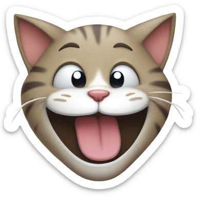 laughing cat being silly and sad sticker