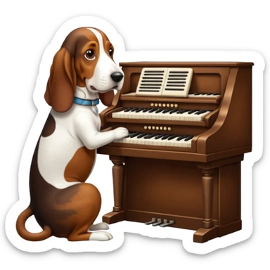 bassethound playing hammond sticker