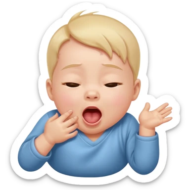 A newborn baby yawning. sticker