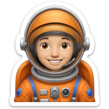 Engineer in an orange astronaut suit sticker