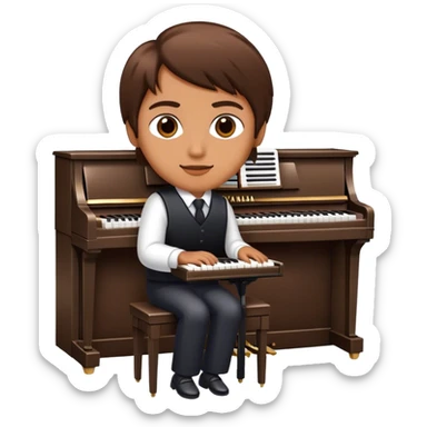A face without a body plays the YAMAHA piano A person without a body plays the YAMAHA piano and does not understand  sticker