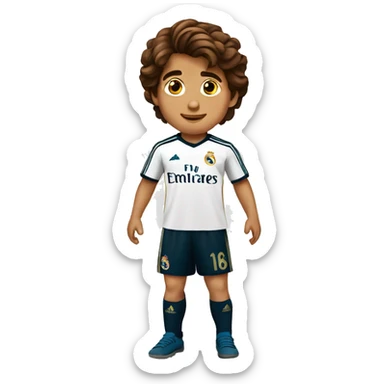 niño Del Real Madrid 7 años con el pelo marron sticker