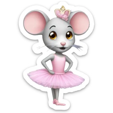 a mouse ballerina wearing a tutu sticker