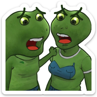 The guy screams and the girl cries sticker