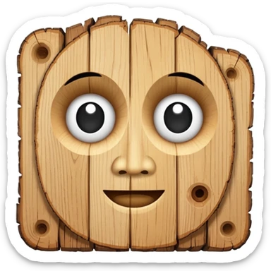 uma madeira com cara de sticker