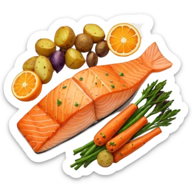 salmon veggies potatoes  sticker