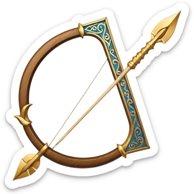 bow and arrow with letter 'A'  sticker