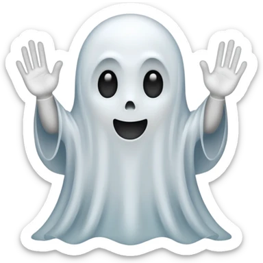 A ghost saying 67 sticker
