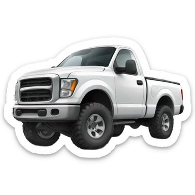 Lifted white truck sticker