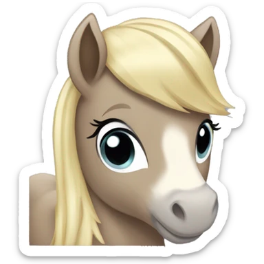 A tiny pony female horse  sticker