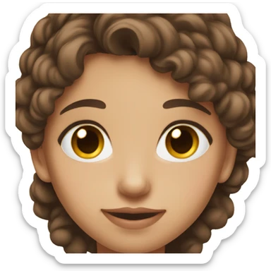 Beautiful girl with brown eyes and brown hair in love sticker