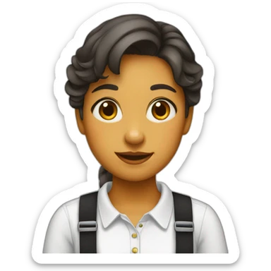 girl only with suspenders sticker