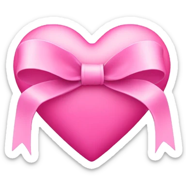 Pink heart with bow sticker