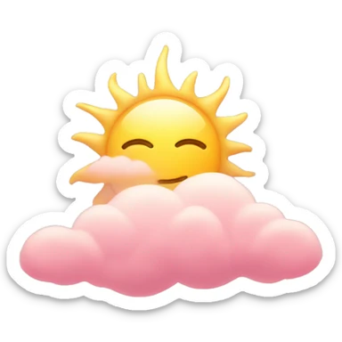 Sun with light pink clouds  sticker