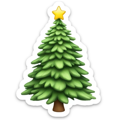  actual white fir christmas tree isolated.  sticker