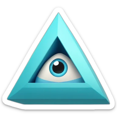 3d effect letter B in pyramid with eye sticker