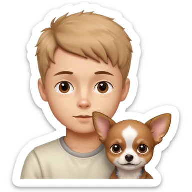 Boy with chiwawa sticker