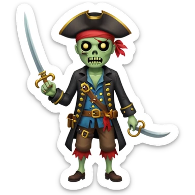 Pirate Zombie full body sticker