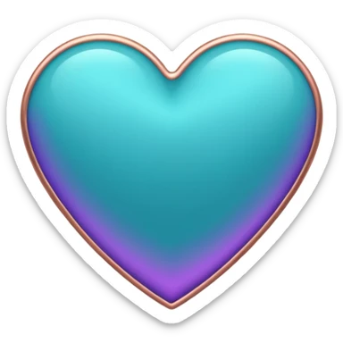 I need a teal, orange , purple, and rose gold Heart emoji  sticker