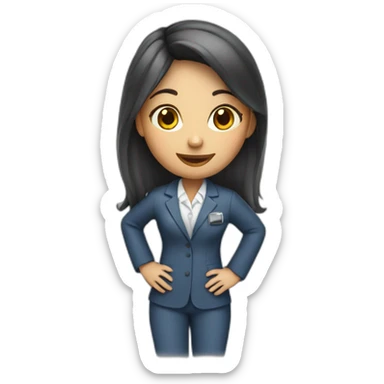 a girl in a work suit in offic sticker