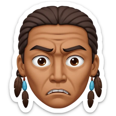 native american showing Annoyance/anger - feeling of irritation or displeasure  sticker