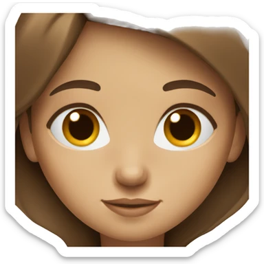 girl with blue eyes brown hair reading book sticker