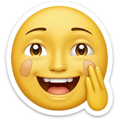 make an emoji of a yellow face sobbing and then an overlap of the same face on top of that smiling sticker