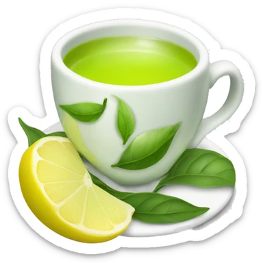 Green tea with lemon  sticker
