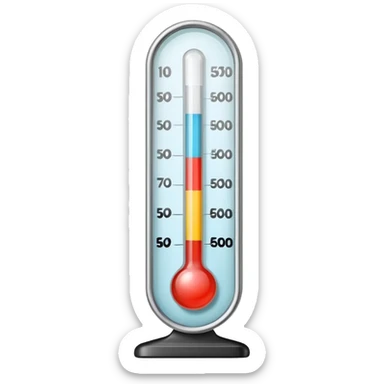 straight thermometer has 5 colors on it, no round ball at first  sticker