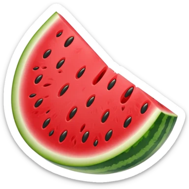Cartoon Watermelon one slice sticker
