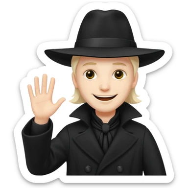 the character Caleb from the video game Blood waving as a greeting sticker