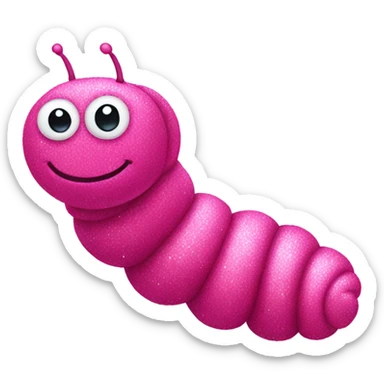 Pink caterpillar with glitter  sticker