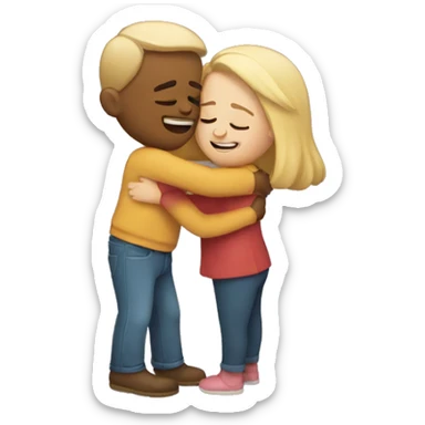 A couple hug sticker