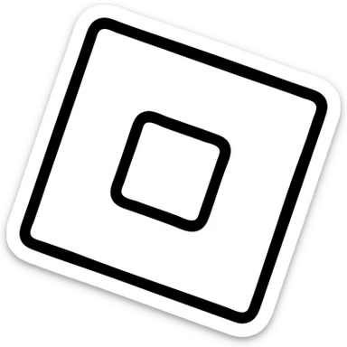 Add a subtle shadow effect to the Roblox logo, keep the style modern and minimal with outlined icon look, no background. sticker