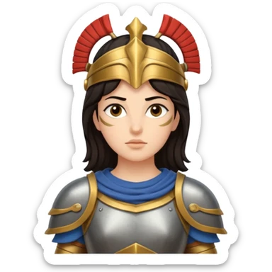 Athena the Greek goddess, dark haired, most important deities in Greek mythology, the daughter of Zeus, associated with: Strategic warfare Wisdom and intellect Craft, engineering, building, navigation Justice and good governance Protection of cities embodys rational, disciplined intelligence sticker