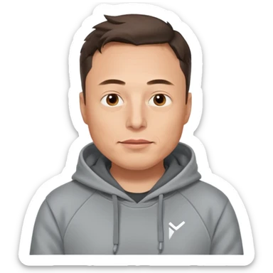 a portrait of elon musk, wear hoodie  sticker