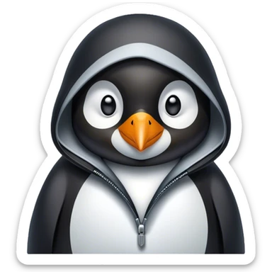 A penguin hacker sticker