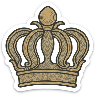 ukiyo-e style crown sticker