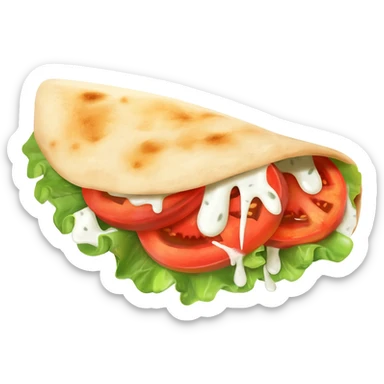 a shawarma that is dripping with sauce sticker